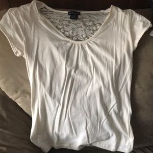 Cream/off white top with lacy back